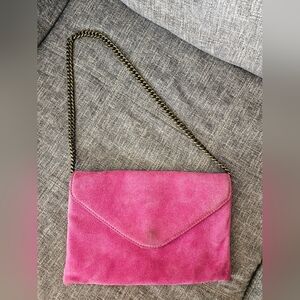 J Crew Pink Suede Purse